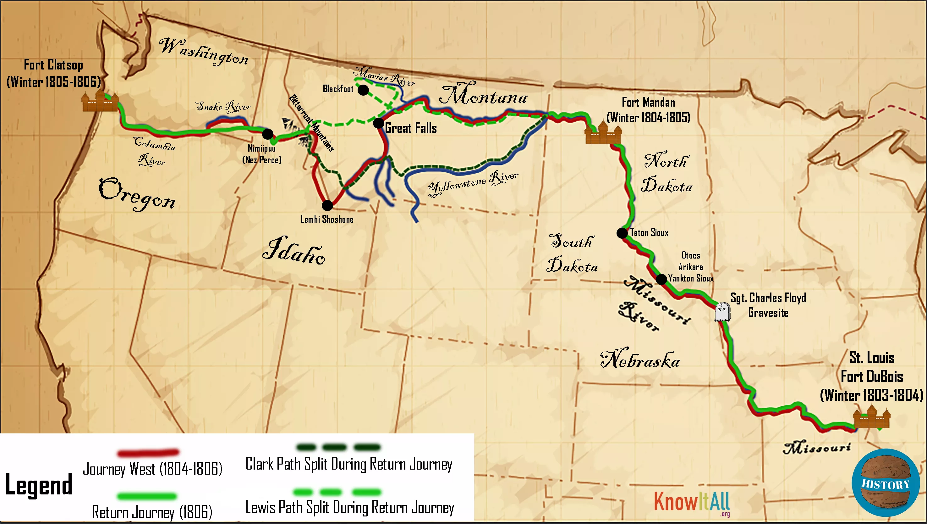 Photo Asset Lewis And Clark Expedition Map Teacher Resource   Lewis And Clark Expedition Map 2 .webp